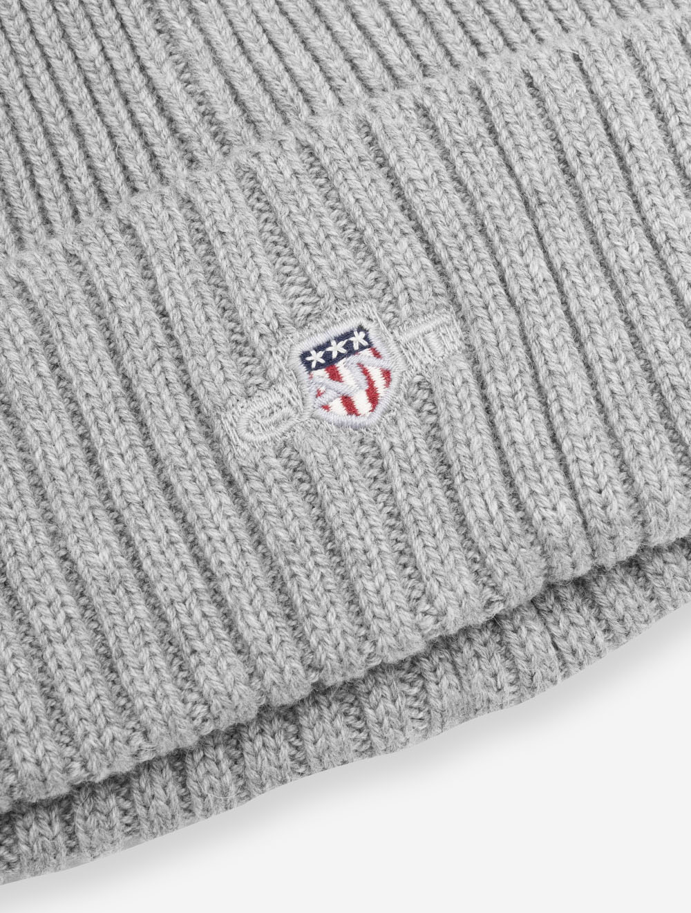 Cotton Blend Logo Beanie Grey Melange