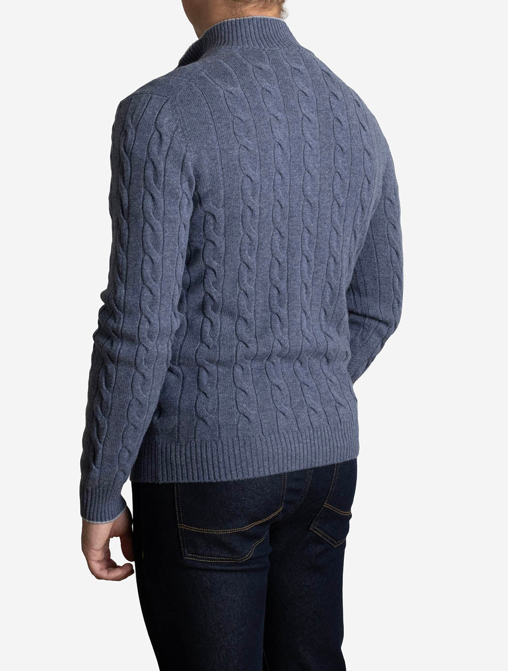 Cable Knit Jumper Blue