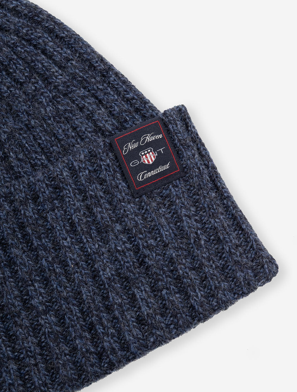 Wool Blend Mouliné Beanie Dark Navy