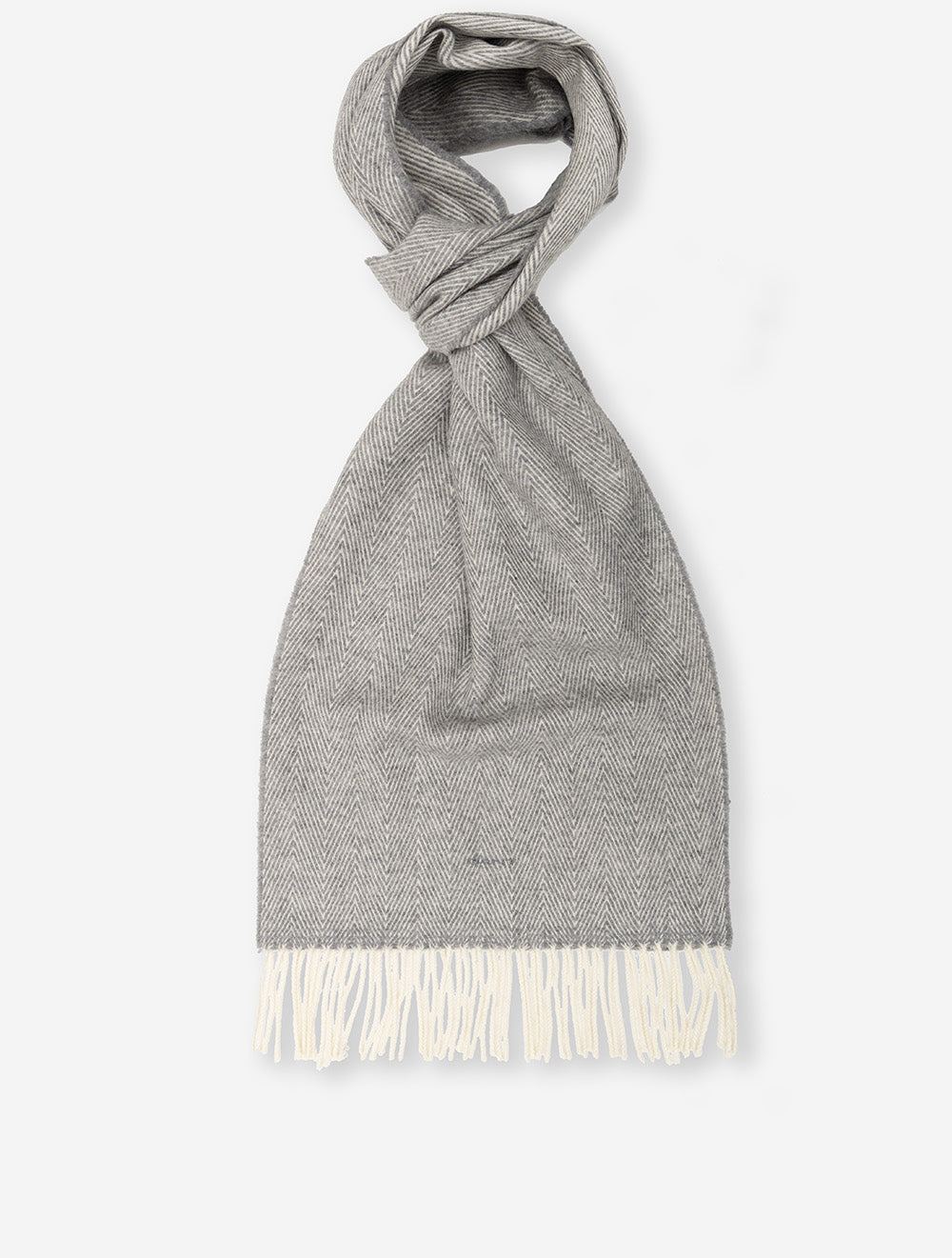 Wool Herringbone Scarf Dark Grey Melange