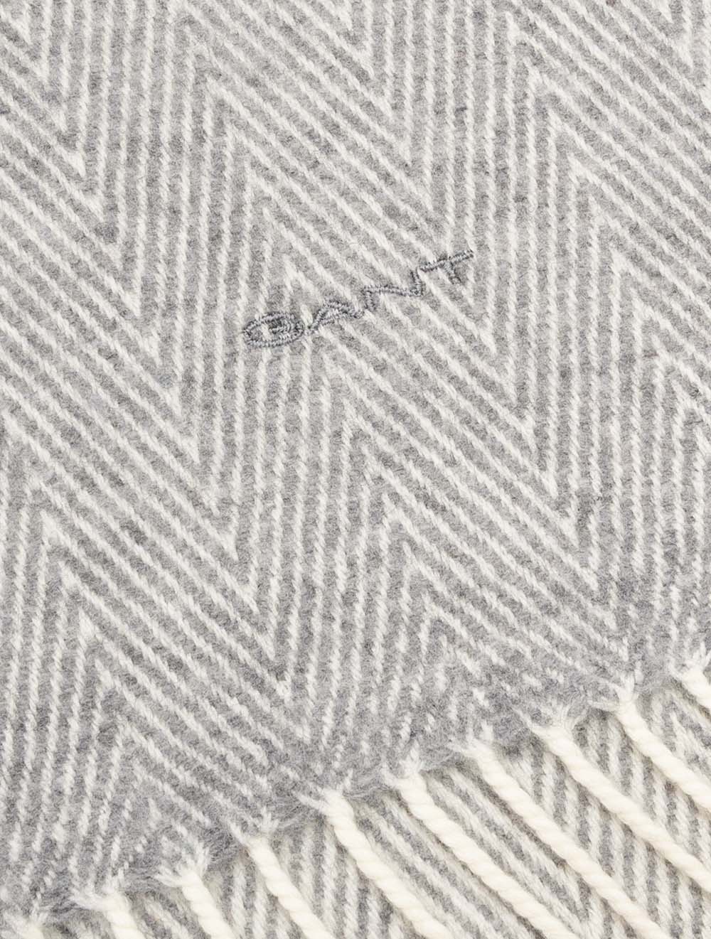 Wool Herringbone Scarf Dark Grey Melange