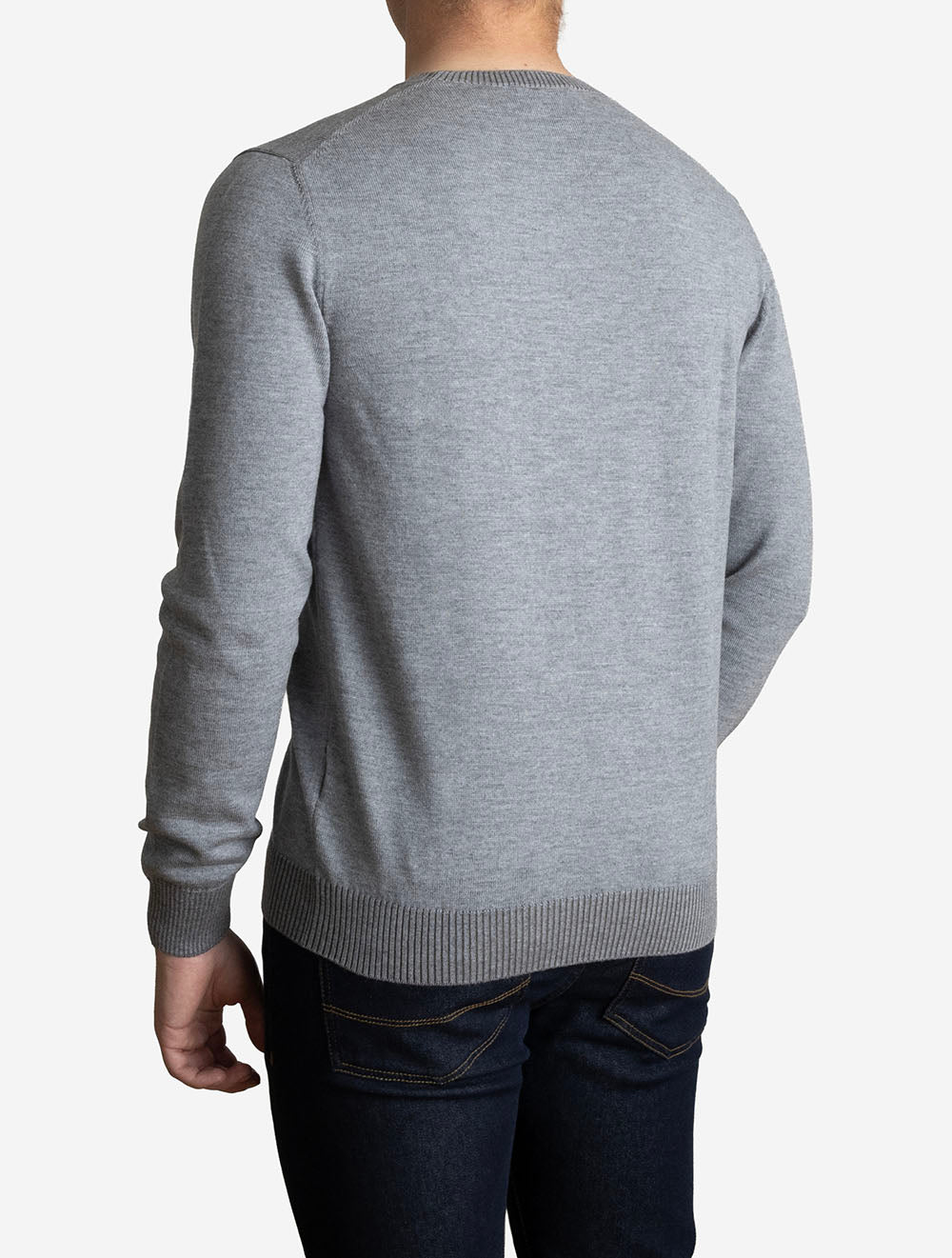 Crew Neck Knit Jumper Grey