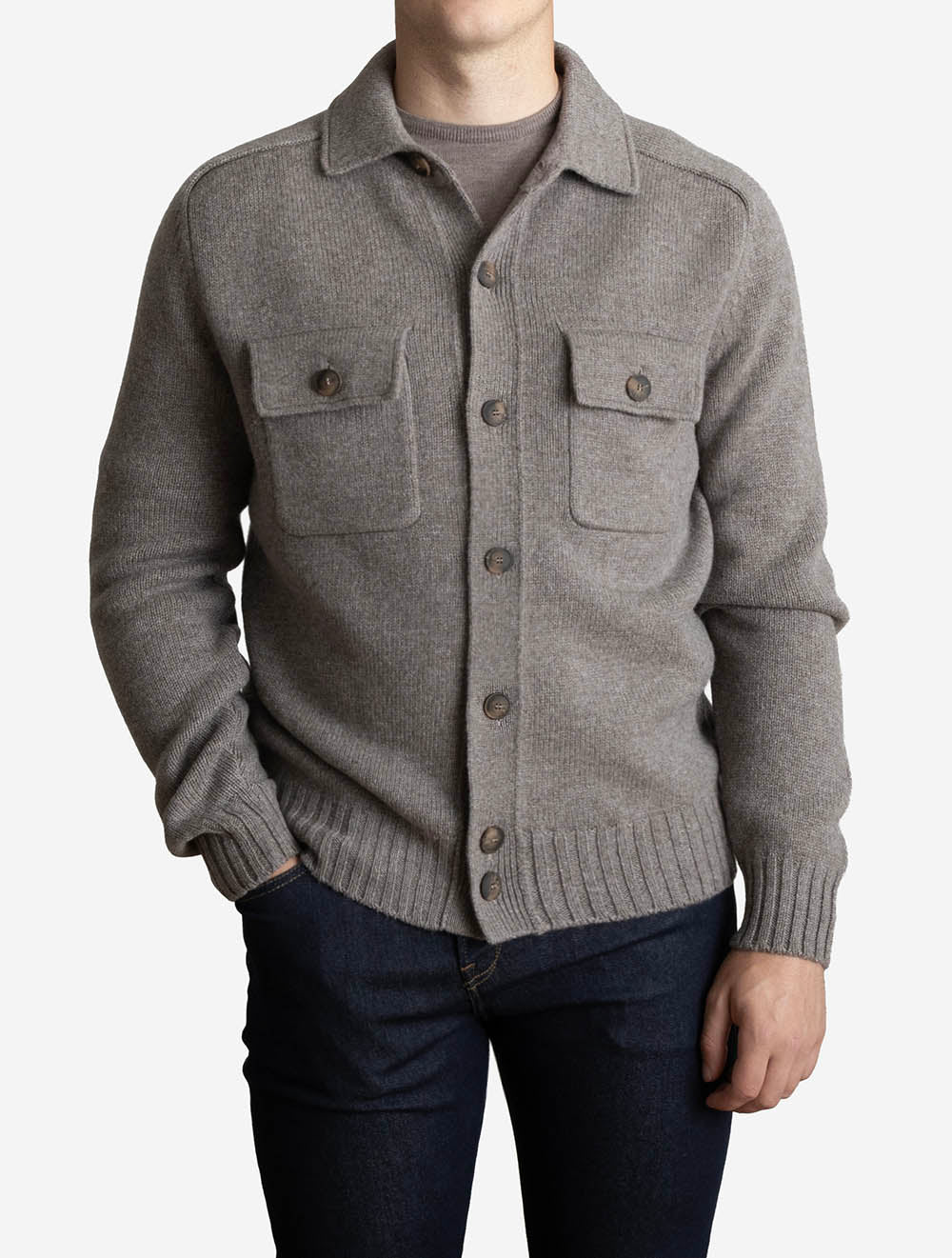 Knit Utility Jacket Grey
