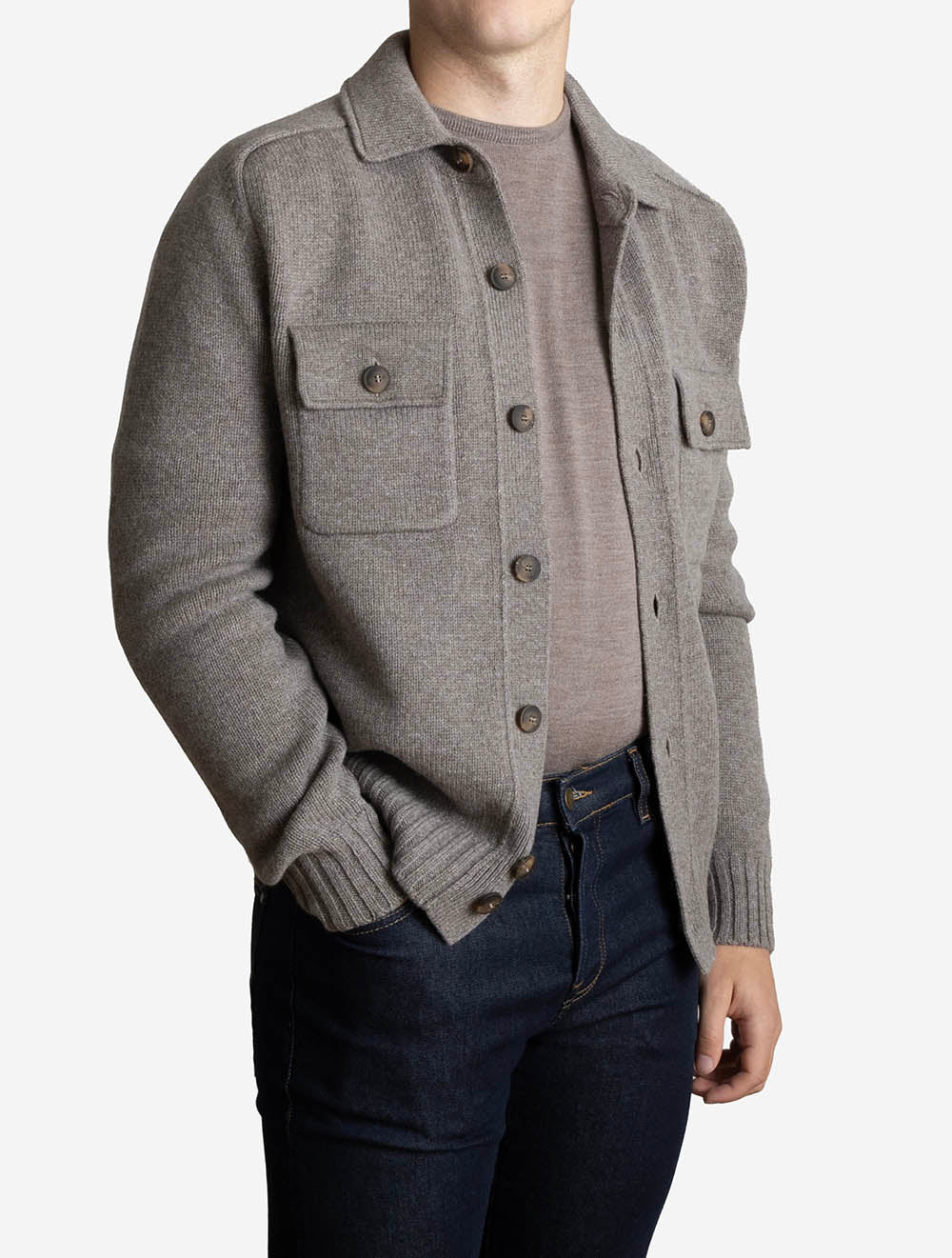 Knit Utility Jacket Grey