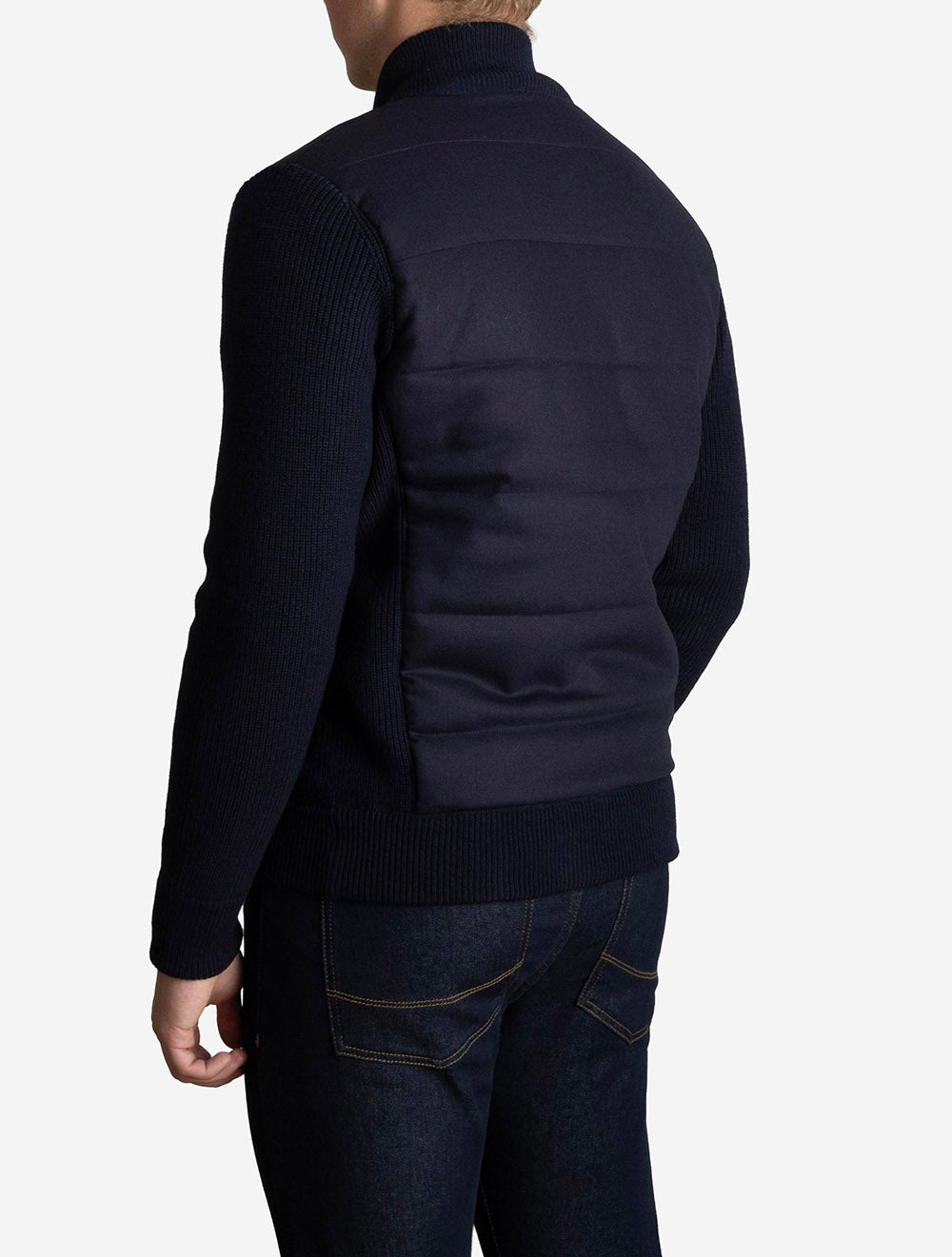 Full Zip Padded Knit Navy