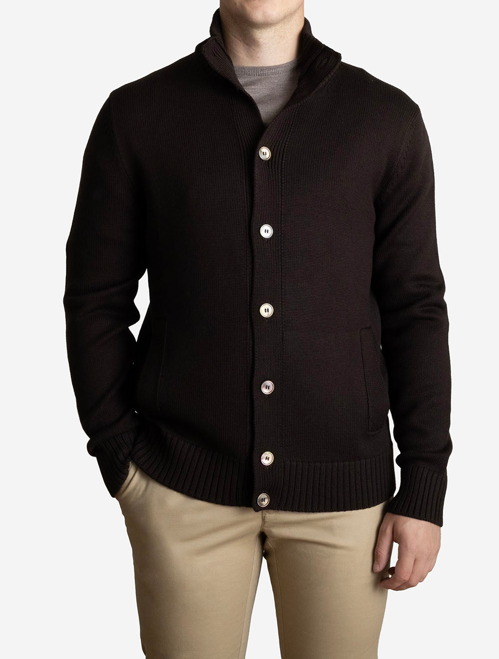 Button Up Cardigan Brown