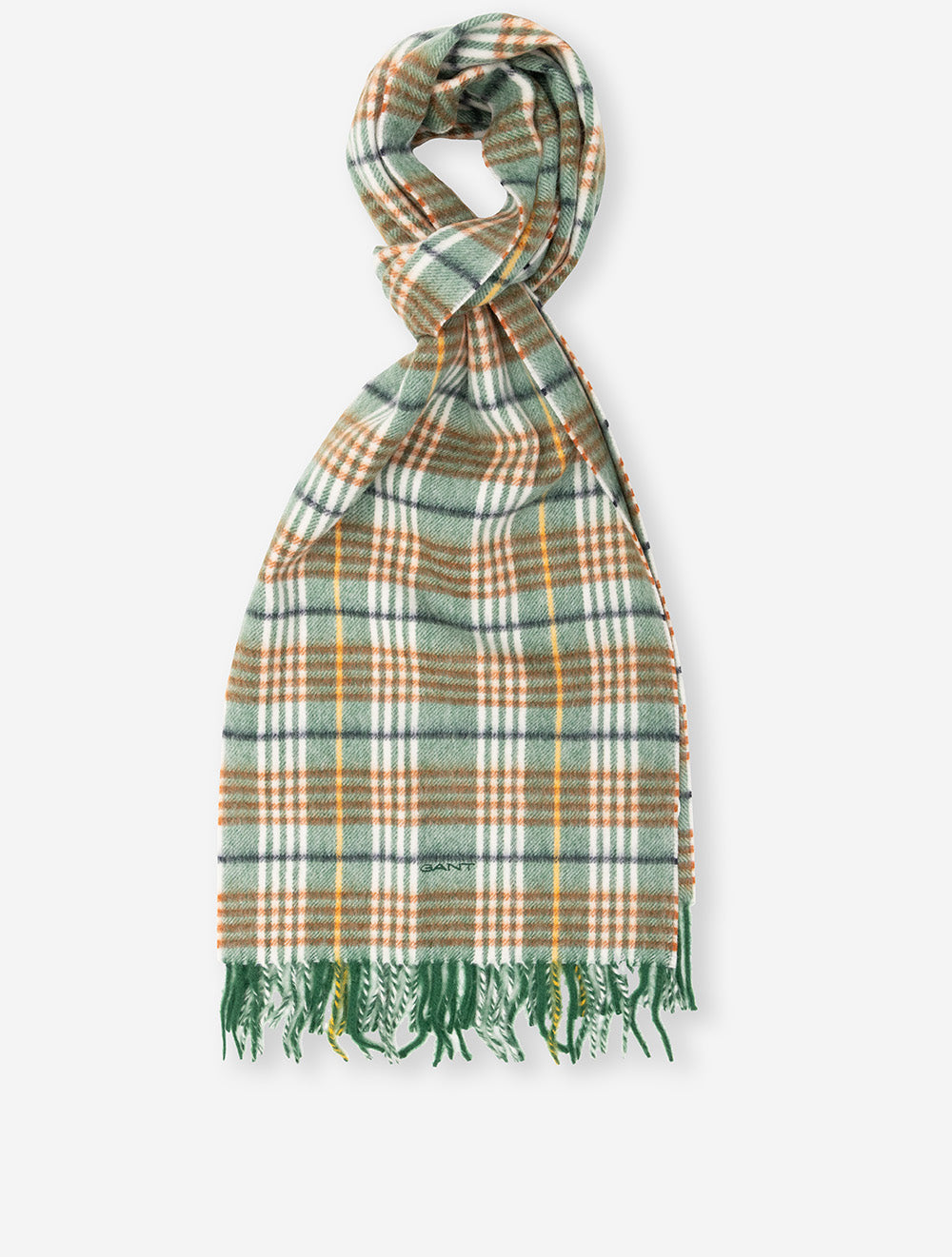Wool Checked Scarf Green