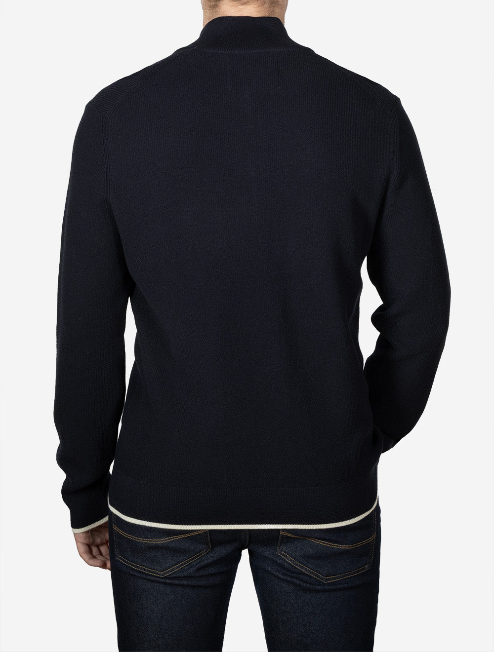 Cotton Rib Half Zip Evening Blue