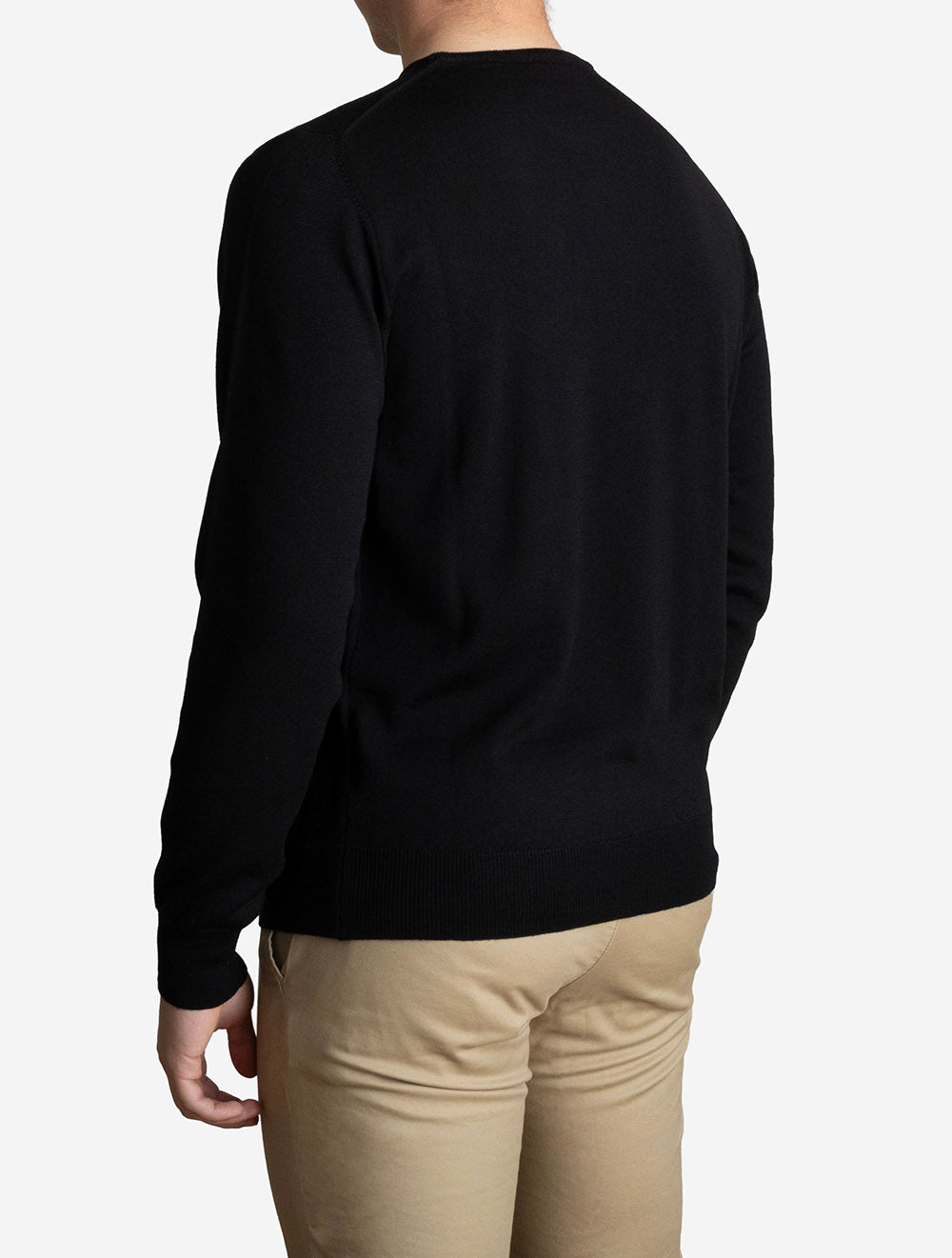 Merino Wool Crew Neck Black
