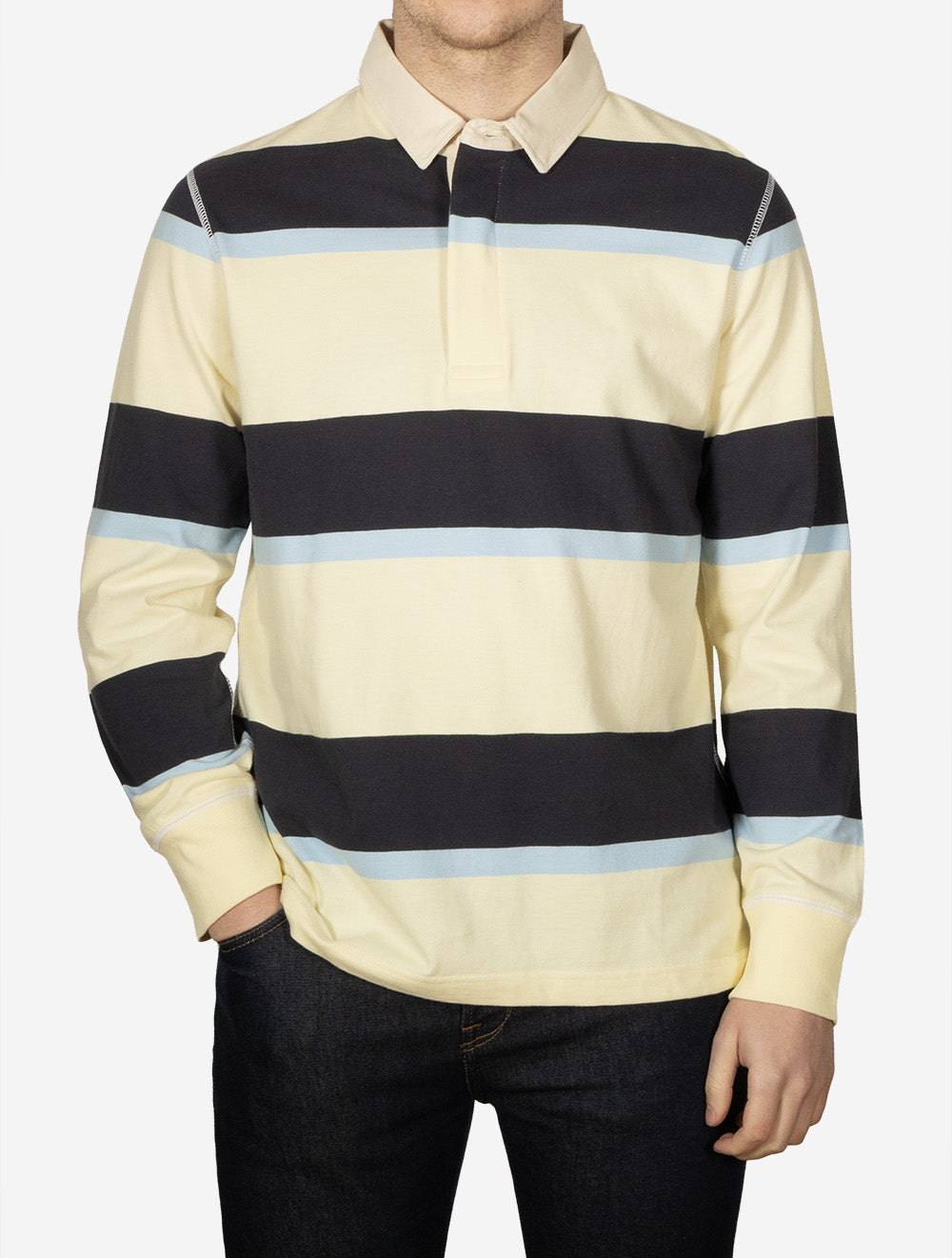 Blocked Stripe Rugger Vanilla Yellow