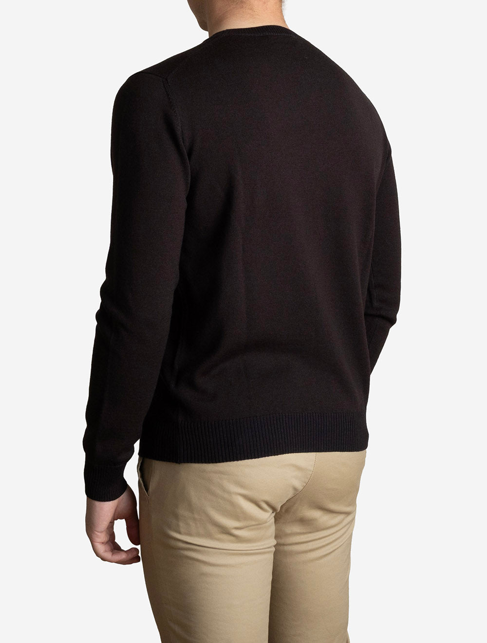 Crew Neck Knit Jumper Brown