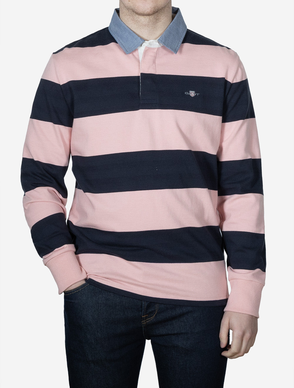 Regular Fit Chambray Stripe Heavy Rugger Bubbelgum Pink