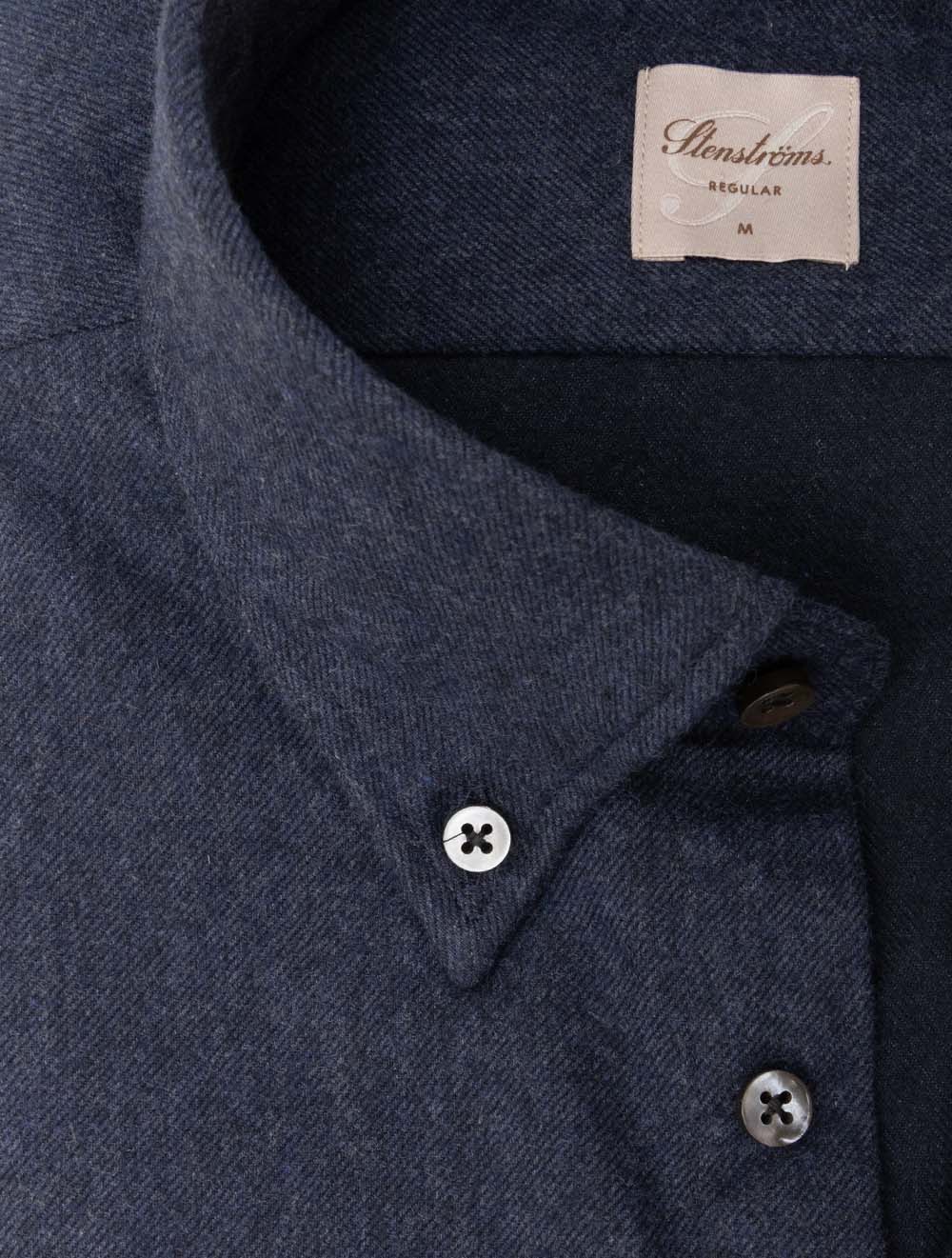 Regular Flannel Shirt Navy