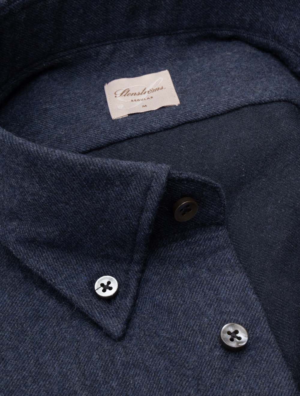 Regular Flannel Shirt Navy