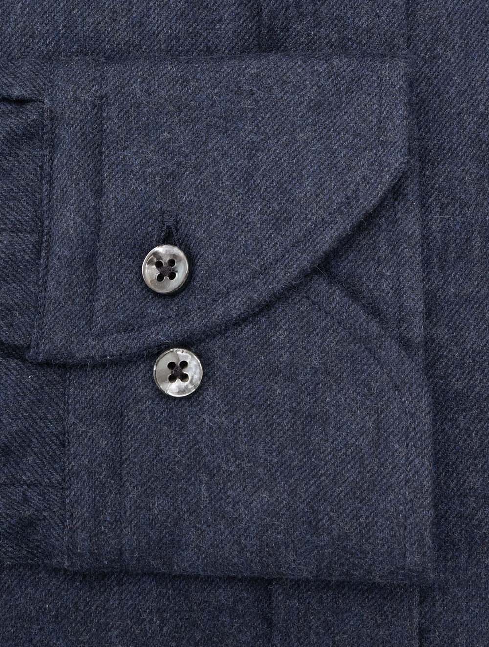 Regular Flannel Shirt Navy