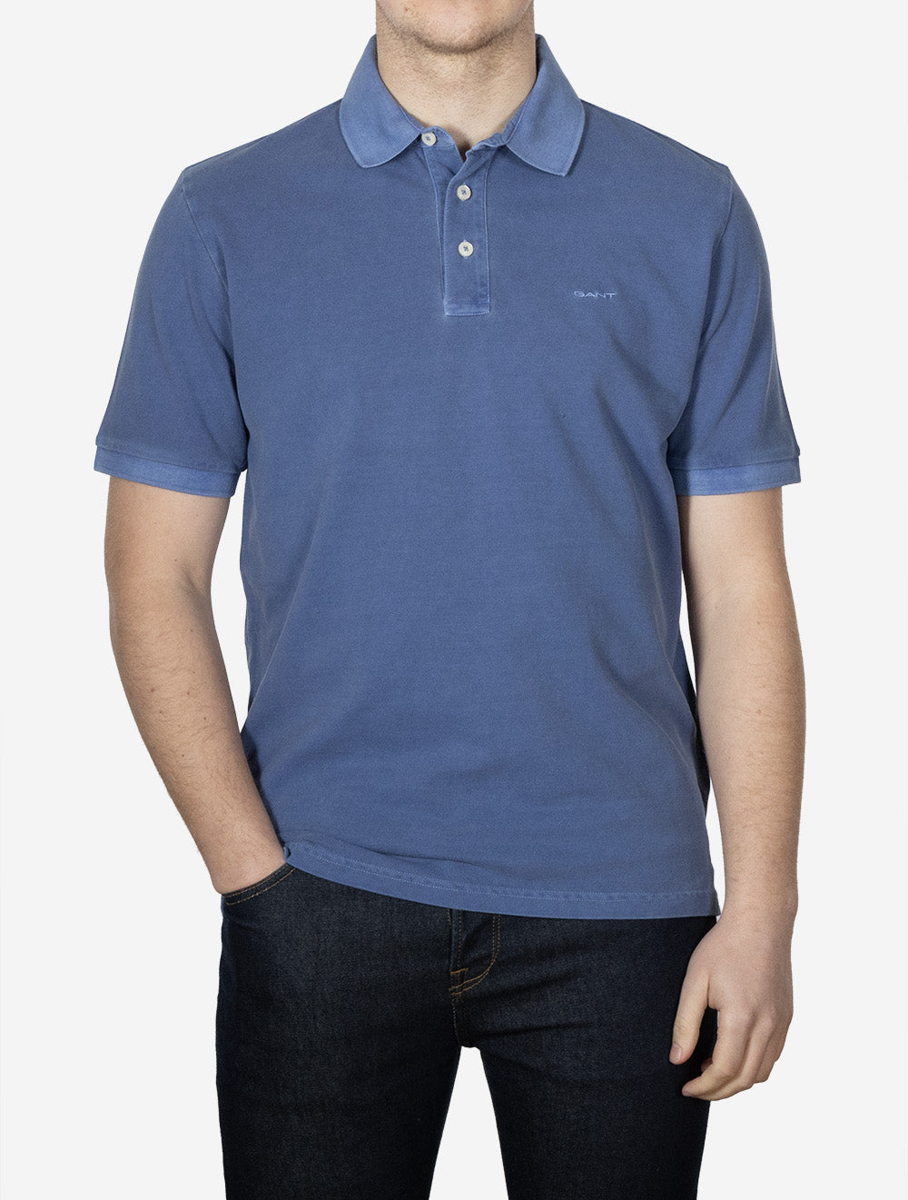 Sunfaded Short Sleeve Polo Vintage Blue