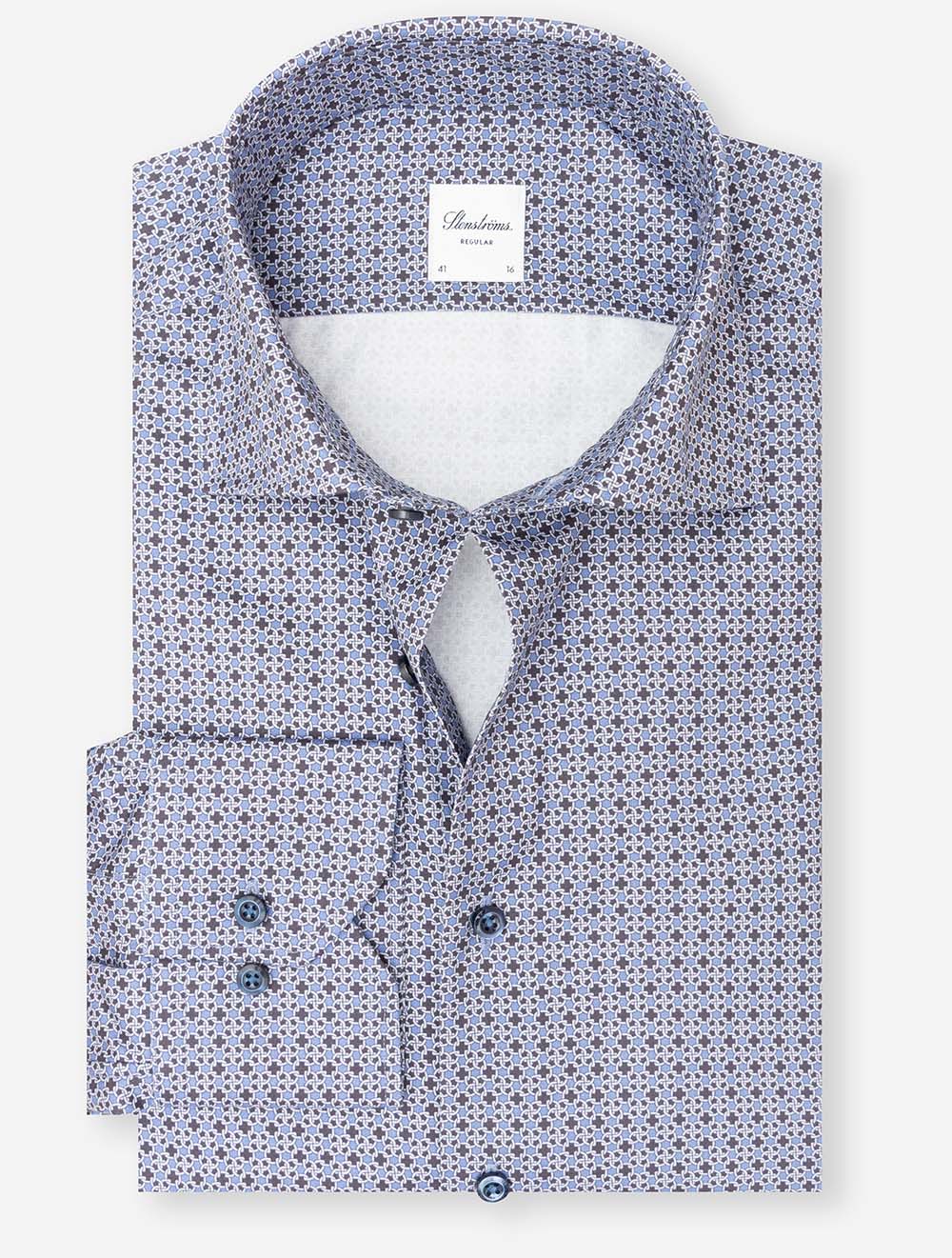 Regular Chain Pattern Shirt Blue