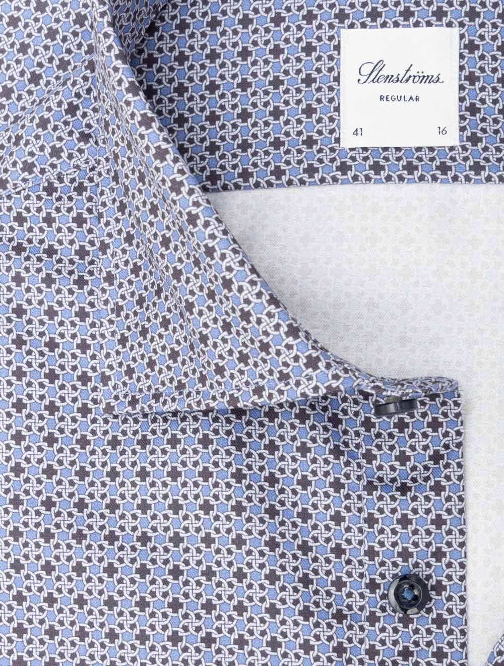 Regular Chain Pattern Shirt Blue