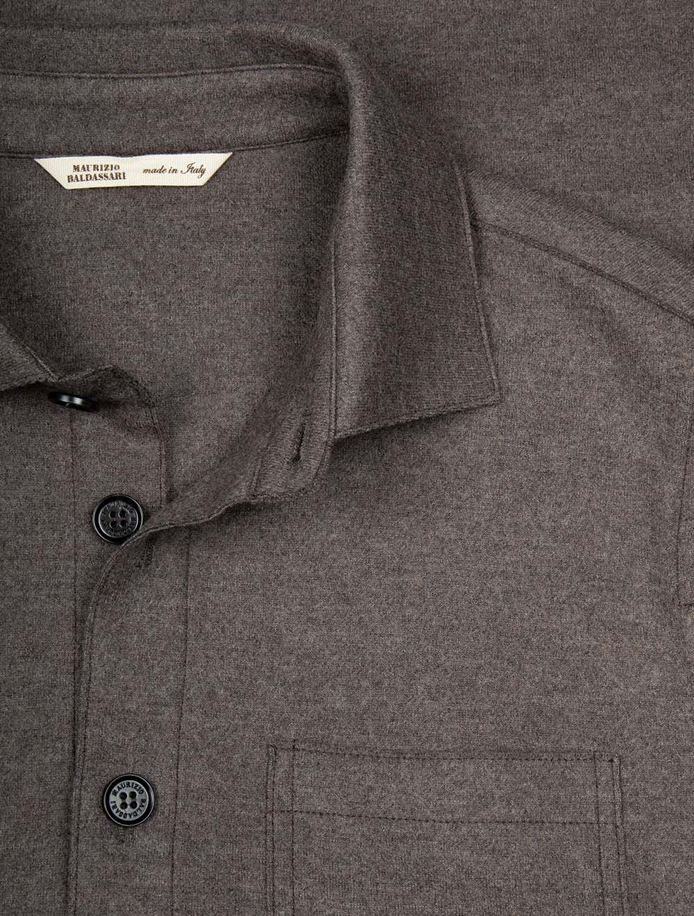 Overshirt Raw Edge with Pockets Turkish Coffee