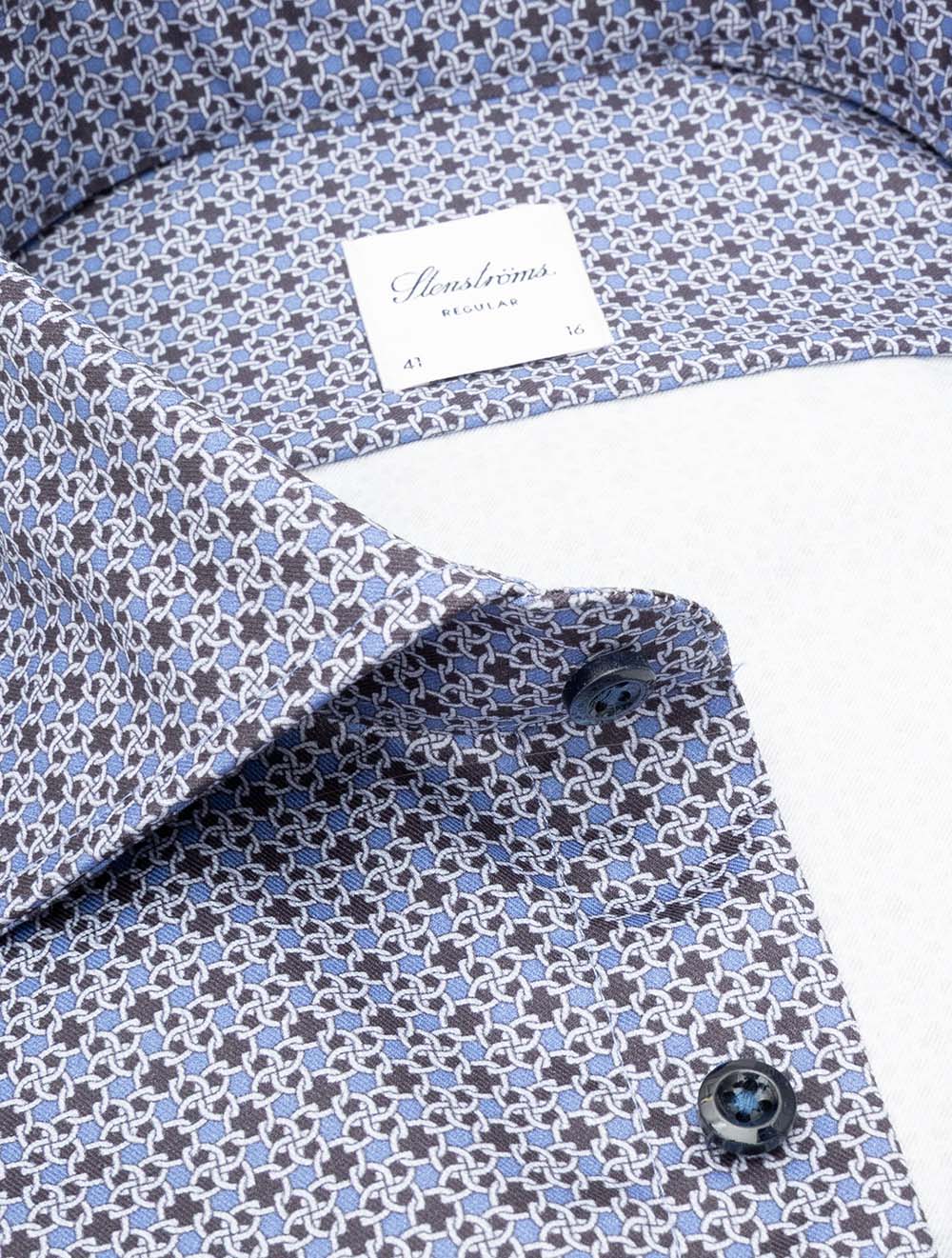 Regular Chain Pattern Shirt Blue