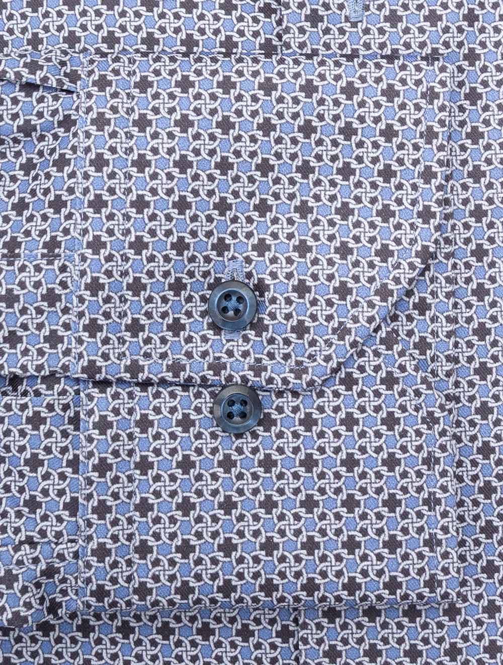 Regular Chain Pattern Shirt Blue
