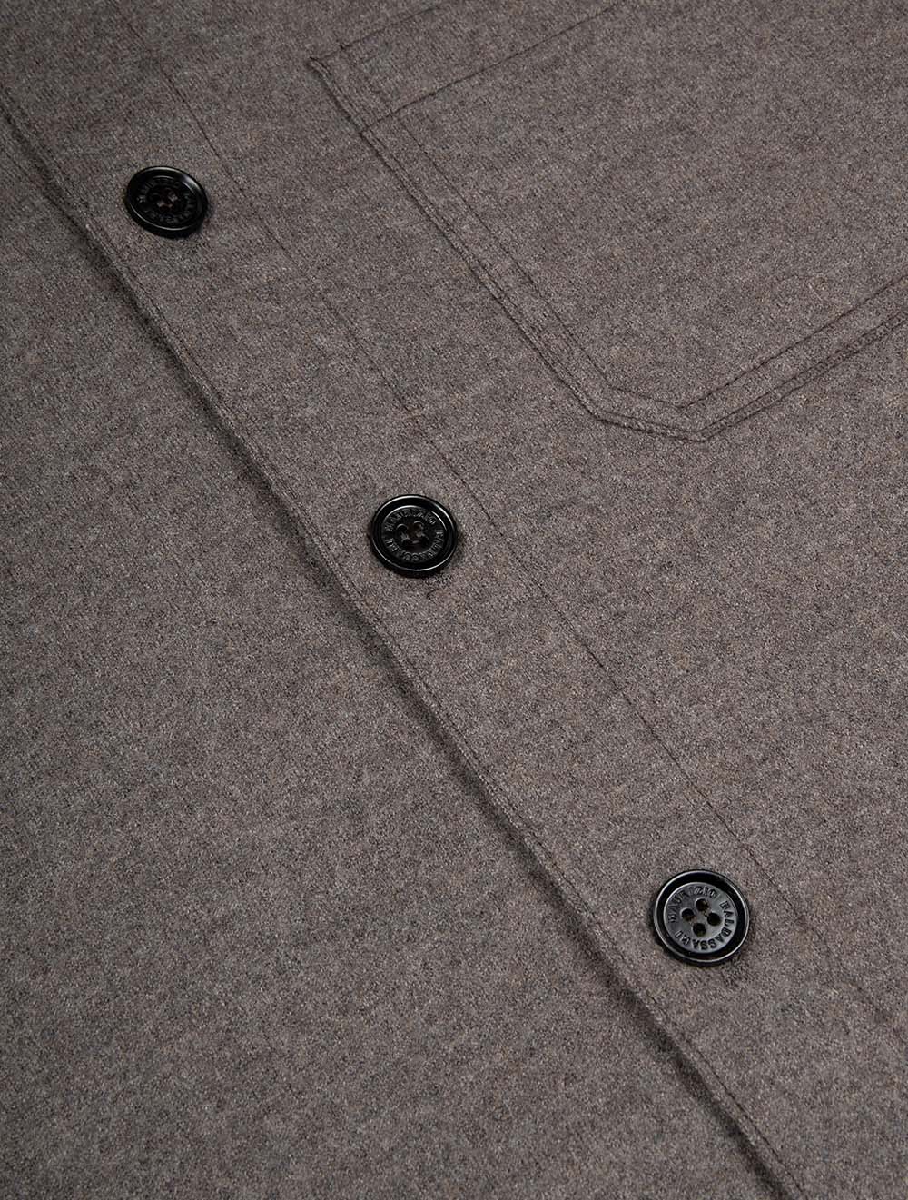 Overshirt Raw Edge with Pockets Turkish Coffee