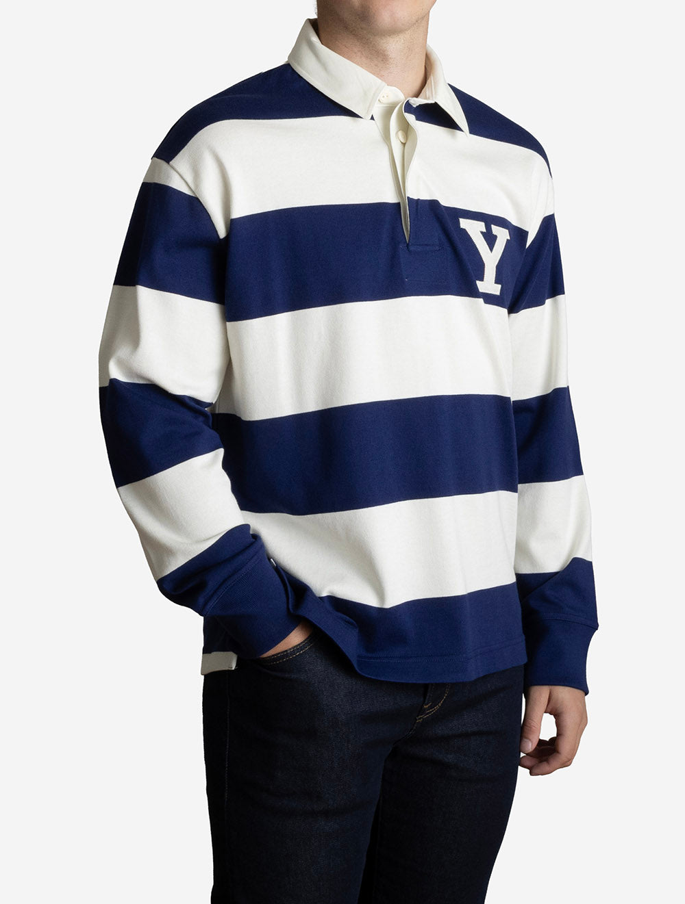 Striped Rugby Shirt Navy
