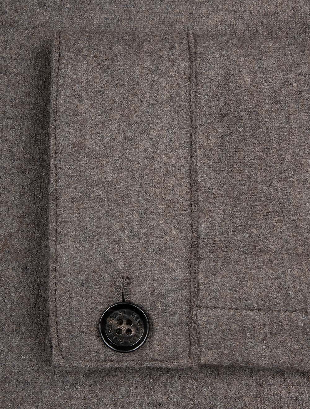 Overshirt Raw Edge with Pockets Turkish Coffee