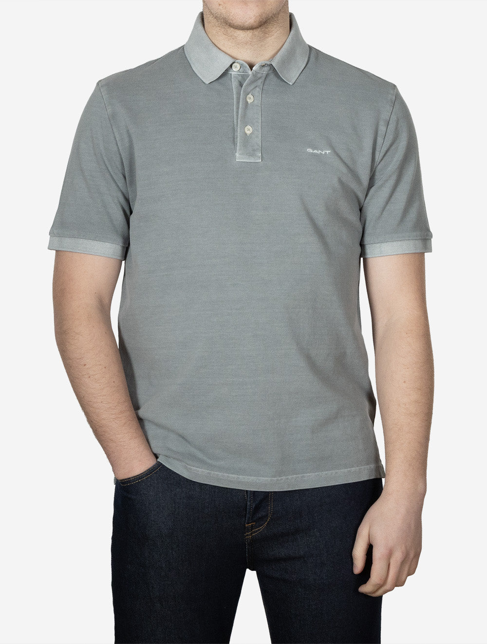 Sunfaded Short Sleeve Polo Ceramic Grey