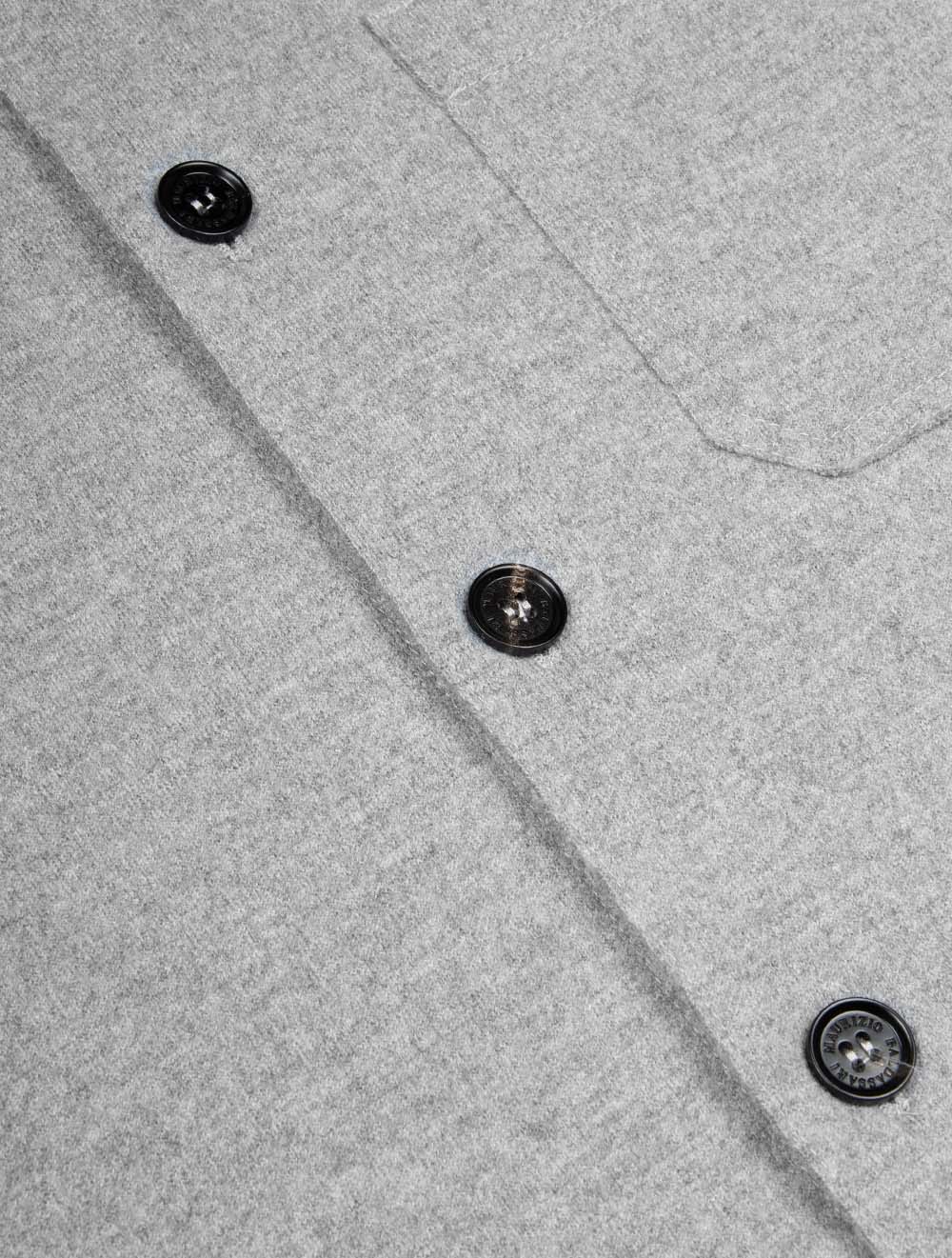 Overshirt Raw Edge with Pockets  Silver Light Green