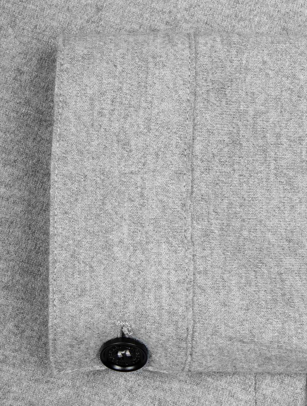 Overshirt Raw Edge with Pockets  Silver Light Green