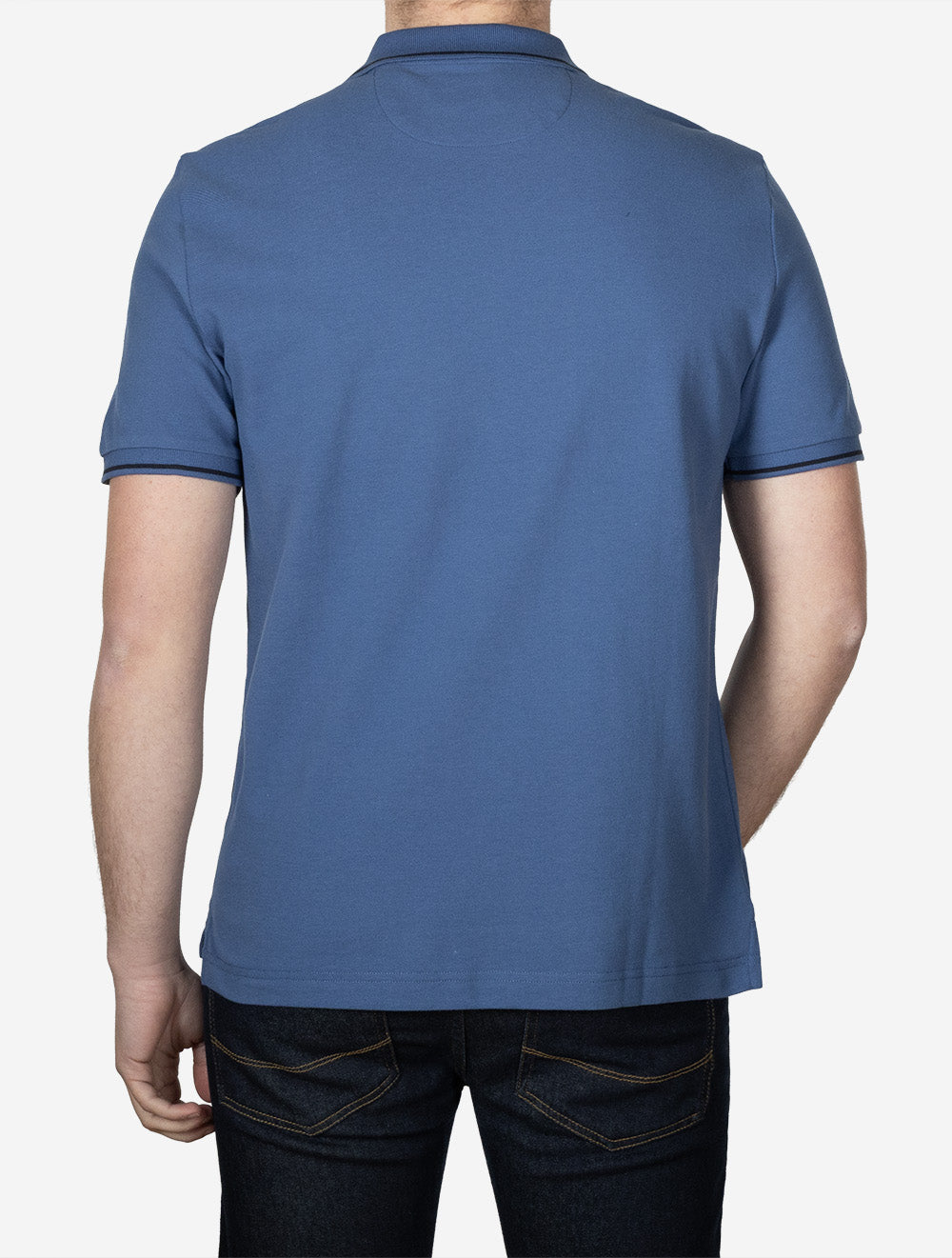 Tipping Short Sleeve Piqué Polo Vintage Blue