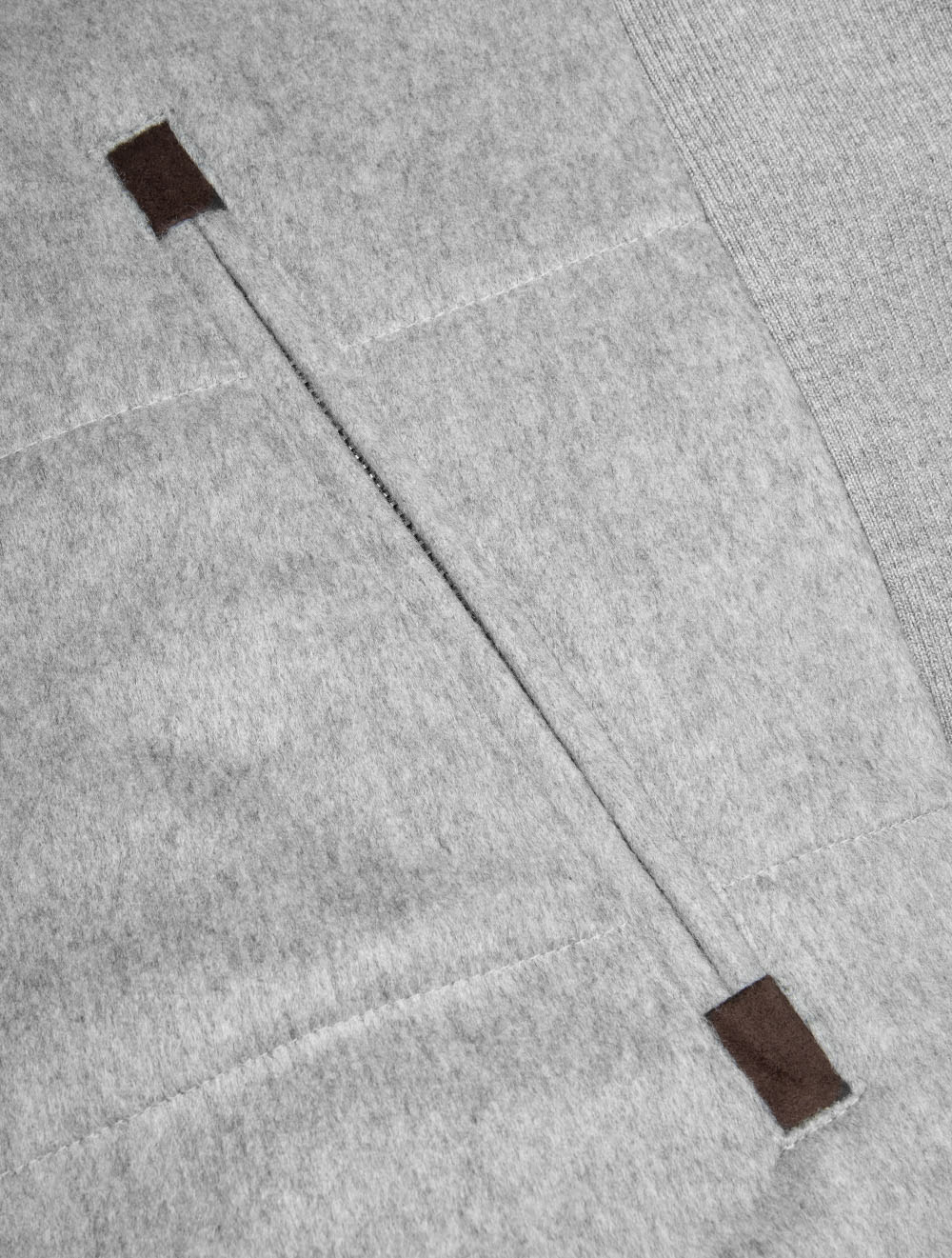 Vest with Knit Sides & Alcantara Grey