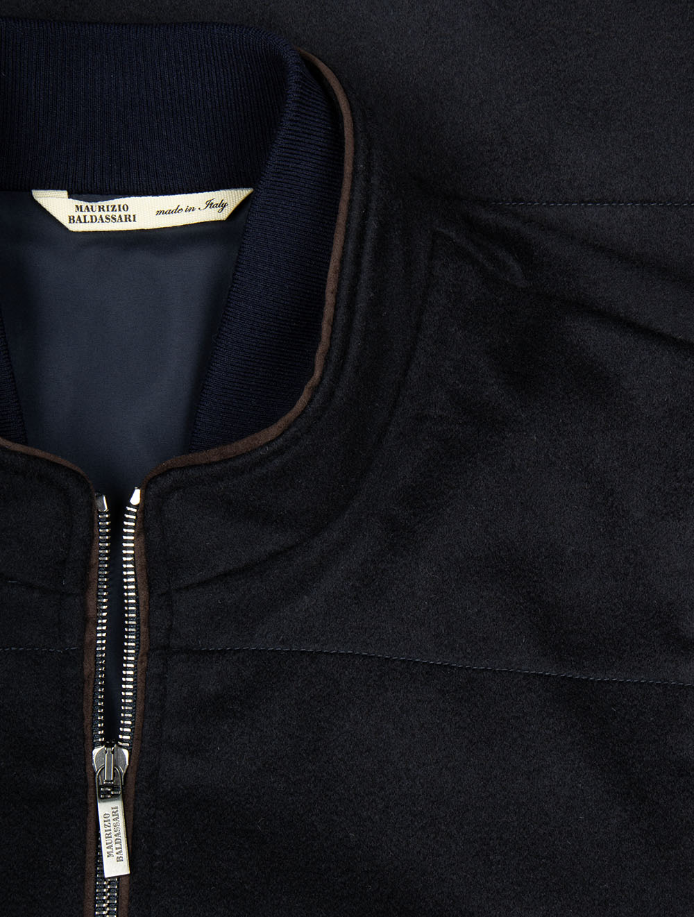 Vest with Knit Sides & Alcantara Navy