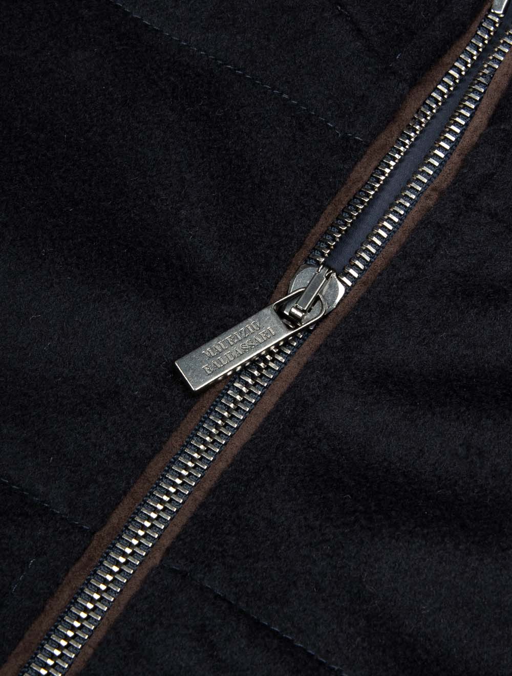 Vest with Knit Sides & Alcantara Navy