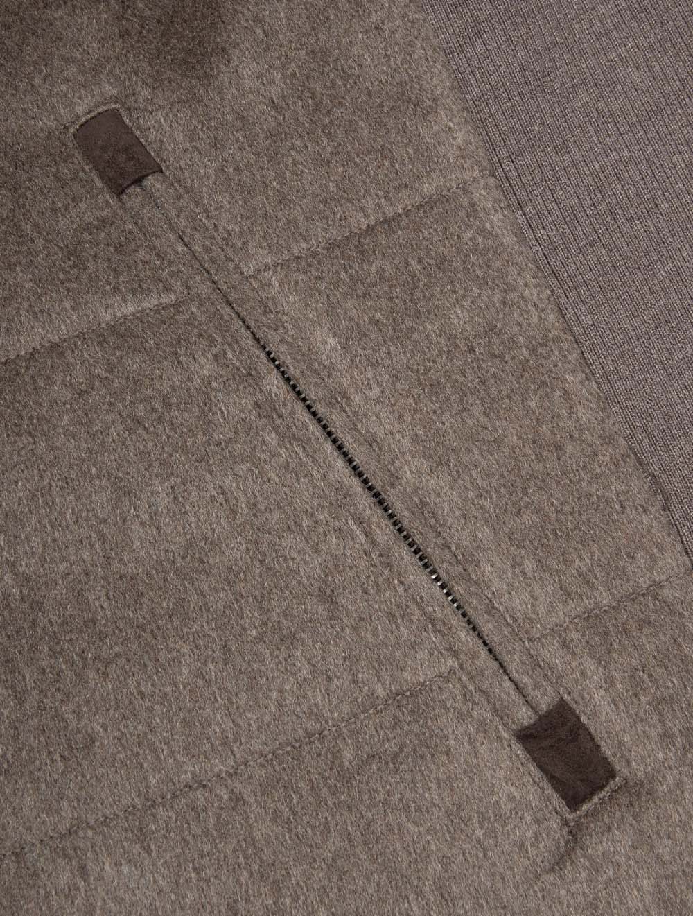 Vest with Knit Sides & Alcantara Medium Dark Grey Beige