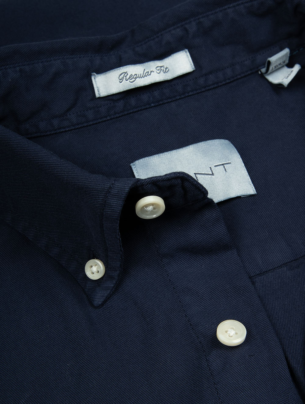 Regular Fit Dyed Twill Shirt Evening Blue