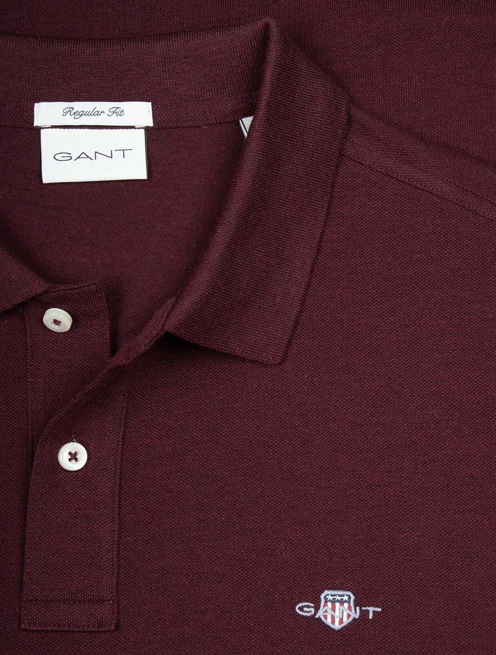 Contrast Piqué Regular Fit Polo Shirt Bordeaux Melange