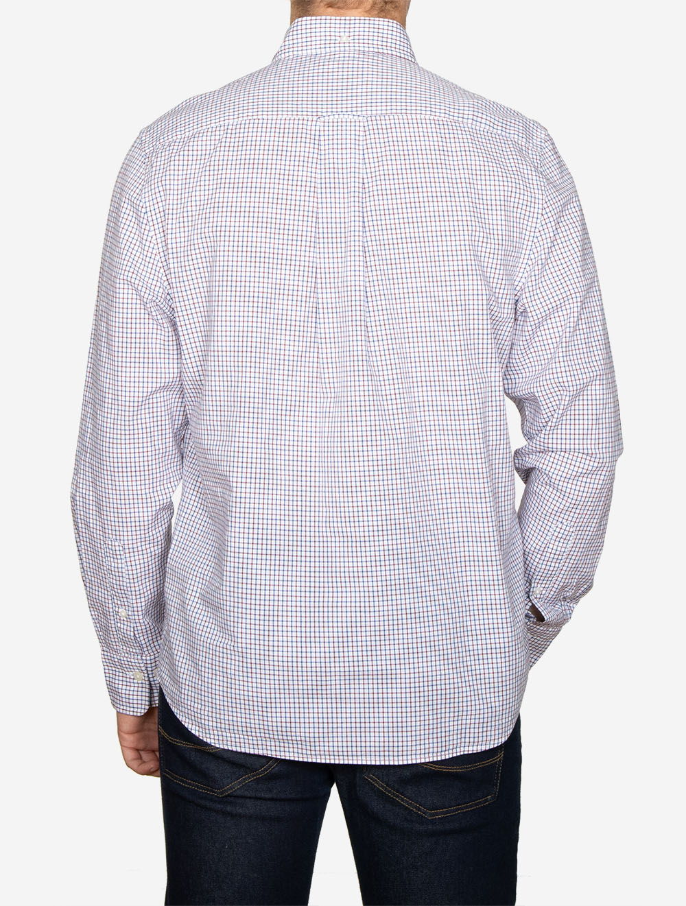 Regular Fit Micro Checked Classic Poplin Shirt Plumped Red
