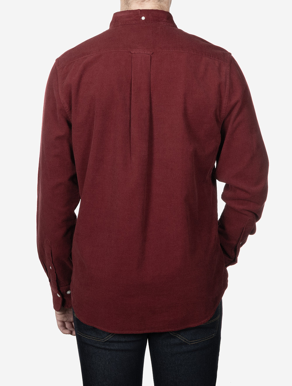 Chemise rouge en velours côtelé de coton coupe classique