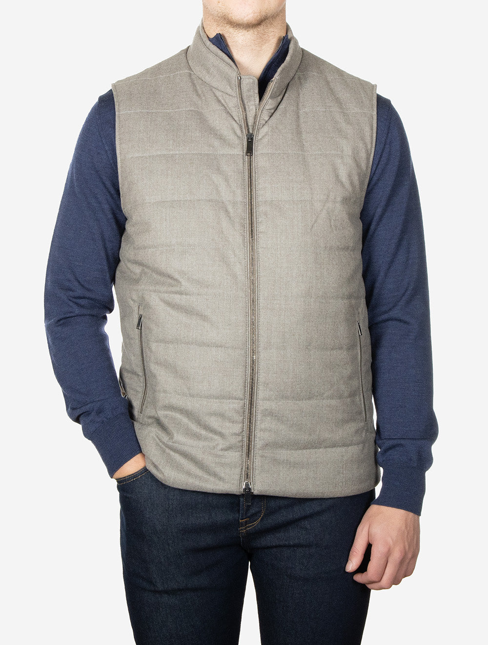 Wool Padded Gilet Grey