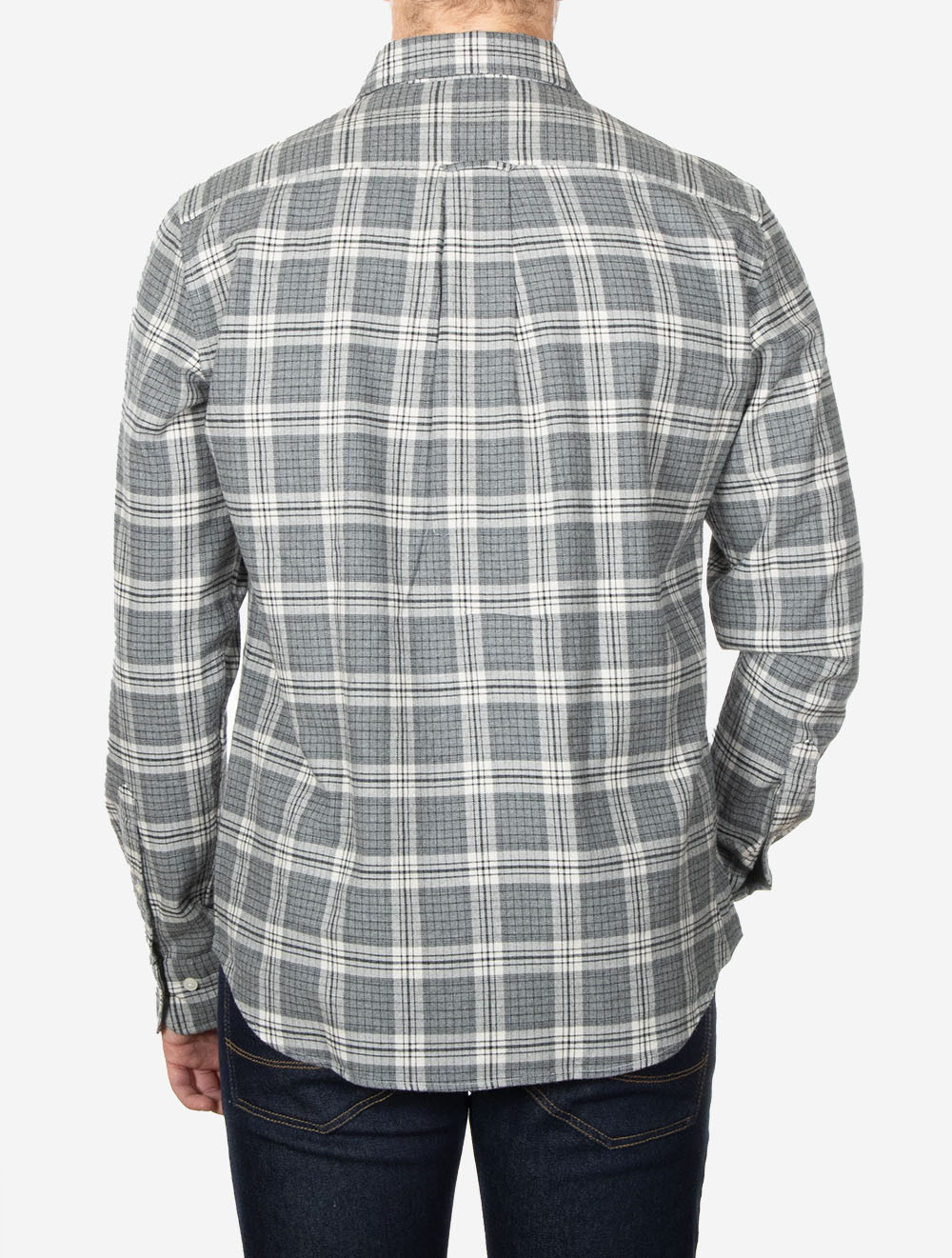 Regular Fit Check Shirt in Dark Grey Melange