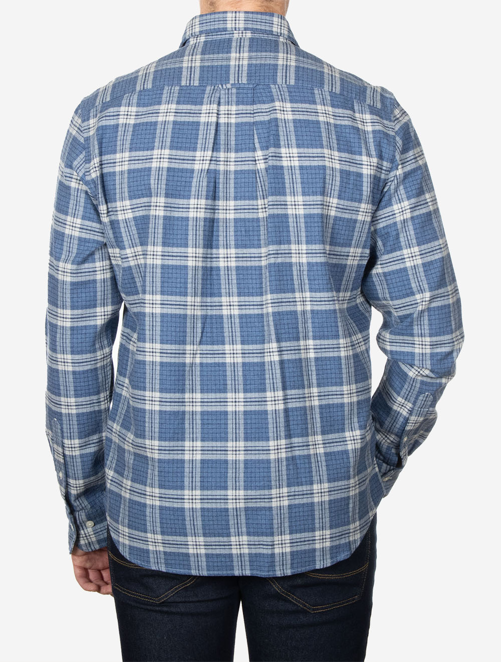 Regular Fit Check Shirt Denim Blue Melange