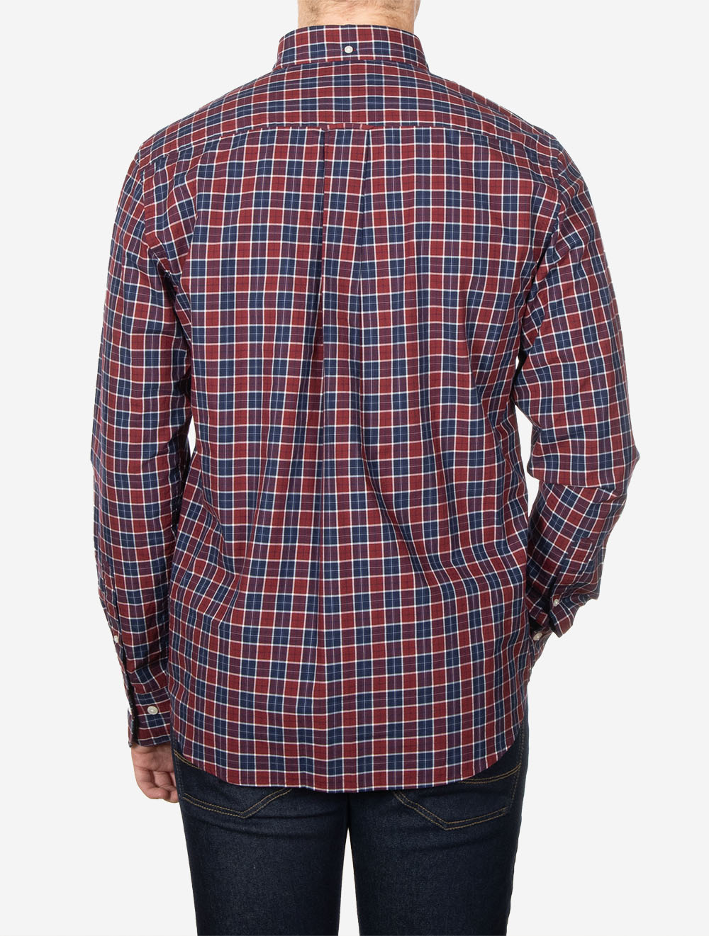 Regular Fit Checked Classic Poplin Shirt Plumped Red