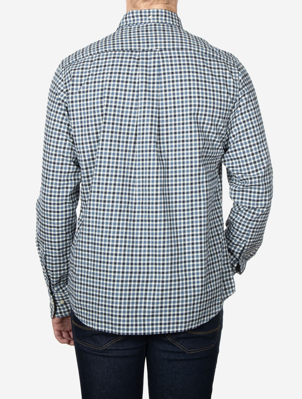Regular Fit Twill Gingham Shirt Naval Blue