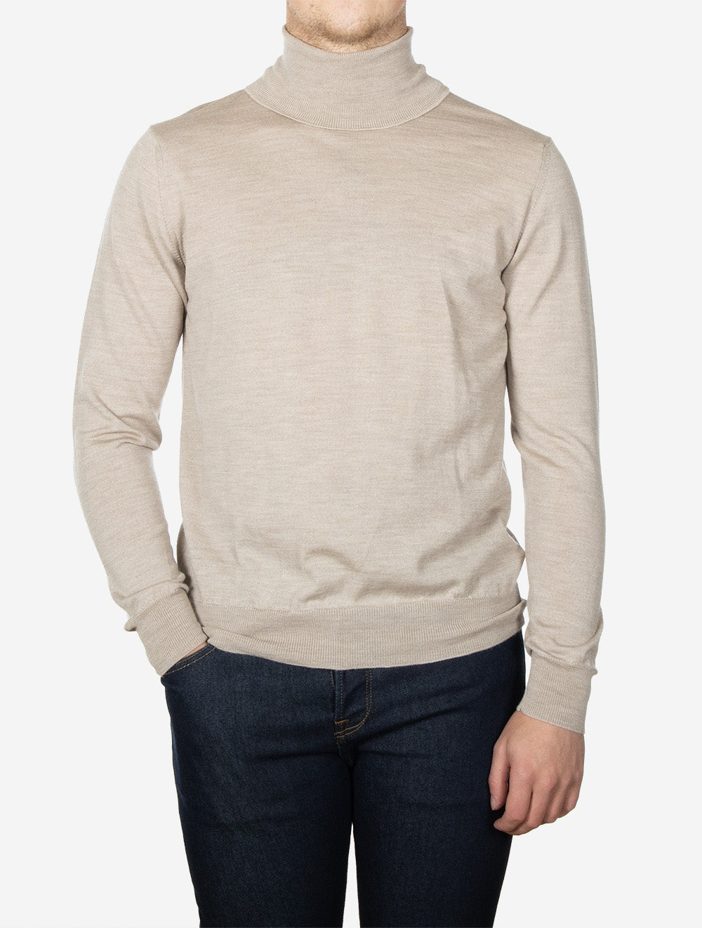 Merino Wool Turtle Neck Beige