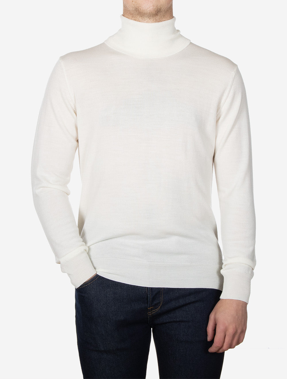 Merino Wool Turtle Neck Cream