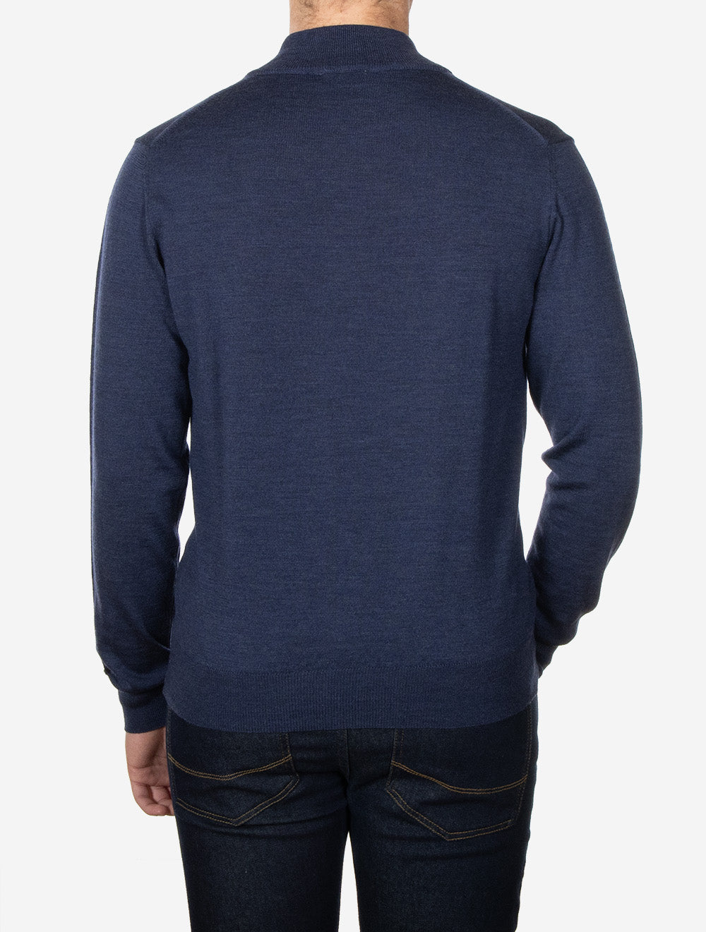 Merino Half Zip Mock Neck Blue