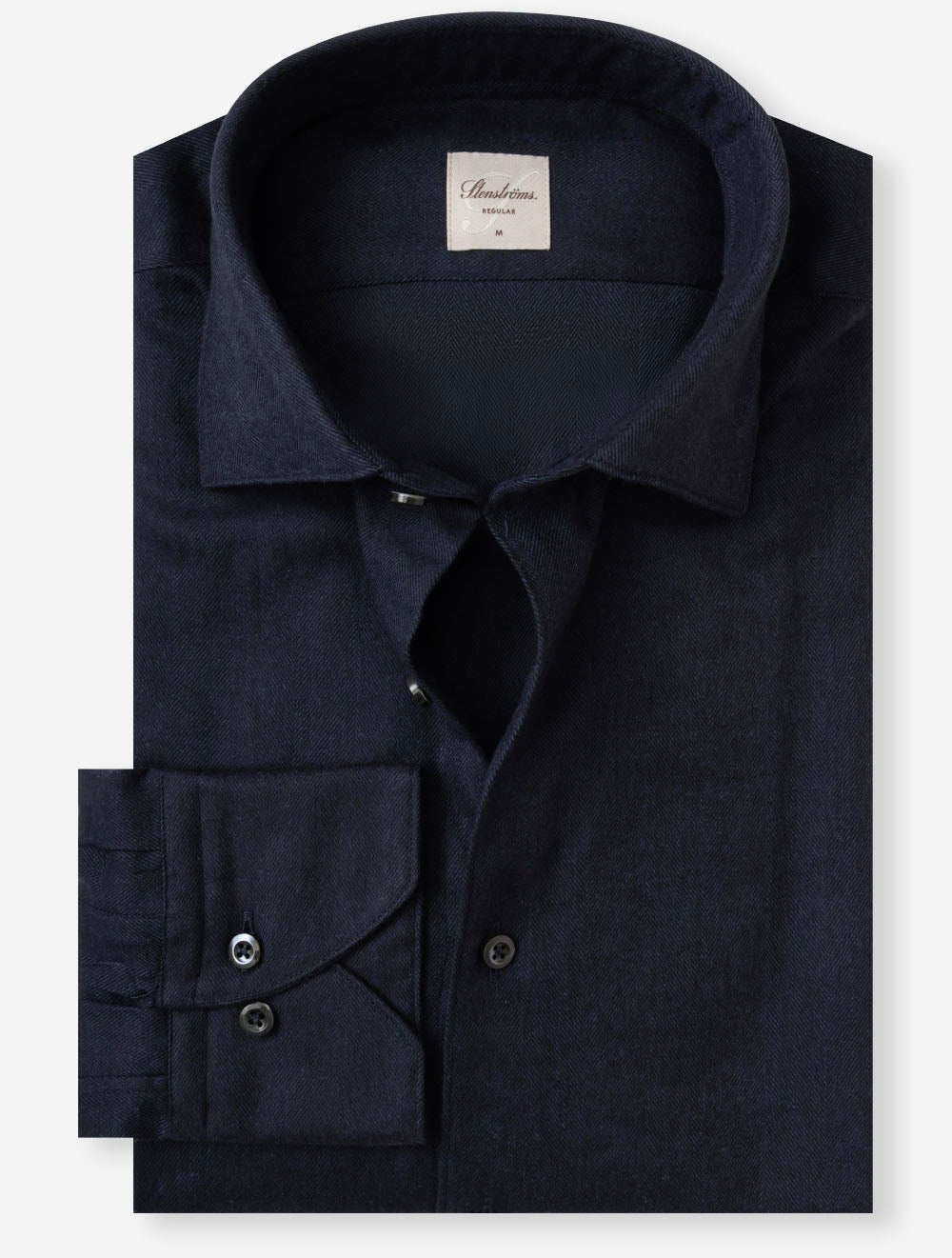 Regular Herringbone Shirt Navy