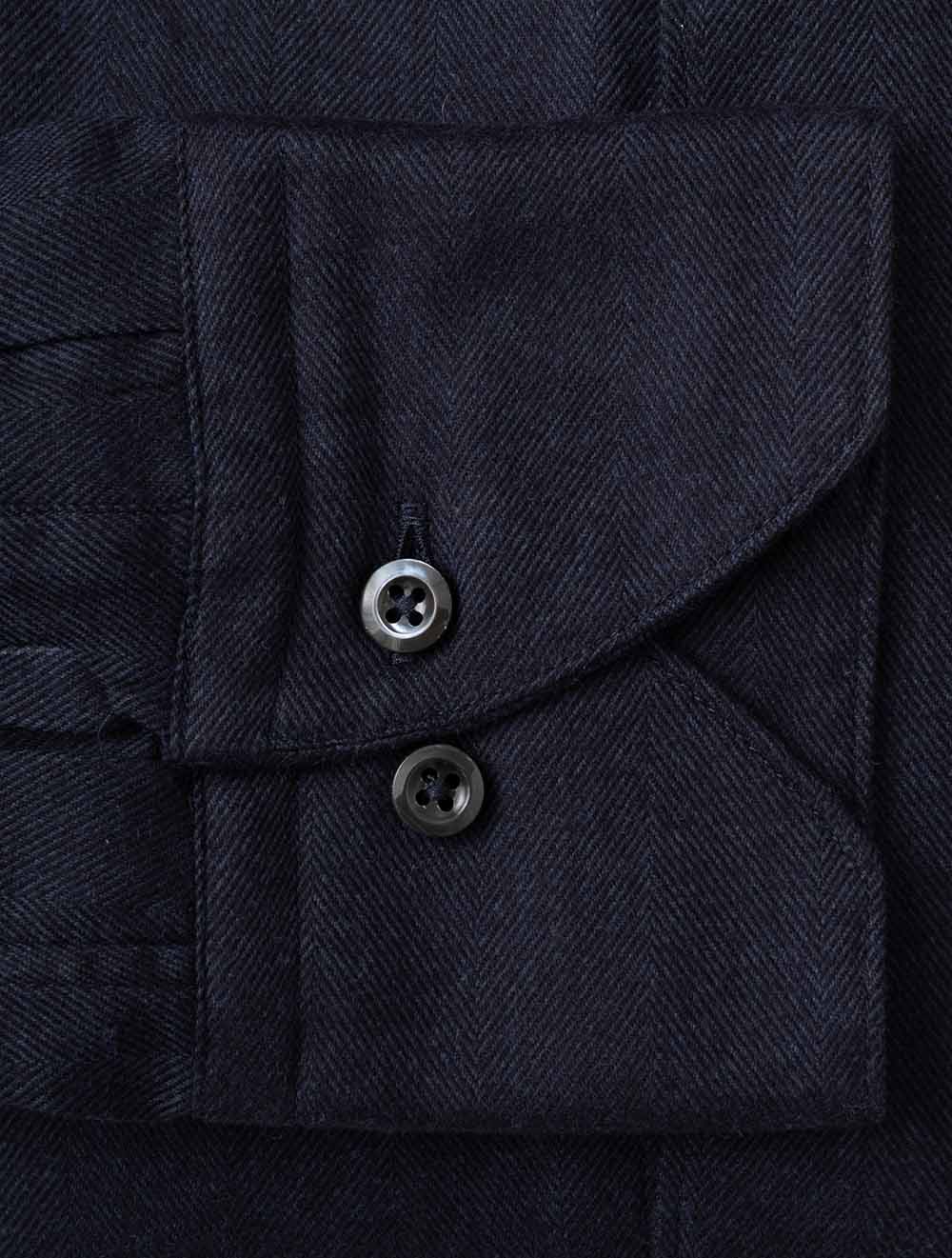 Regular Herringbone Shirt Navy